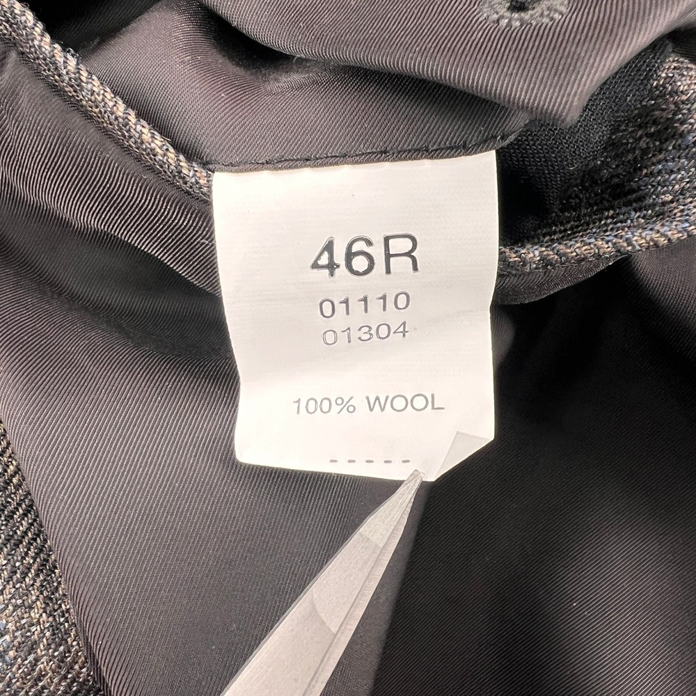 Jos‎ A Bank Wool Sport Coat Windowpane Plaid Blazer Men 46R Brown Tailored Ivy - Picture 5 of 12
